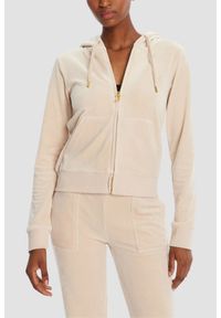 Juicy Couture - JUICY COUTURE Piaskowa bluza damska Robertson Hoodie, Rozmiar M. Okazja: na co dzień. Kolor: beżowy. Materiał: materiał. Styl: casual, klasyczny #1