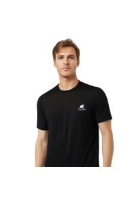FJORK MERINO - Męska koszulka trekkingowa z merynosów. Kolor: czarny. Materiał: wełna. Sport: tenis