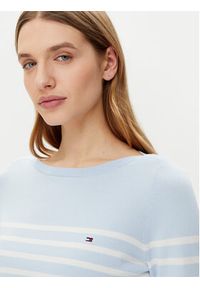 TOMMY HILFIGER - Tommy Hilfiger Sweter WW0WW40099 Błękitny Regular Fit. Kolor: niebieski. Materiał: bawełna, syntetyk #4