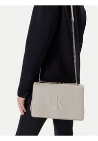 Calvin Klein Jeans Torebka Sculpted Ew Flap25 Shoulder Bag LV04K3035G Biały. Kolor: biały. Materiał: skórzane #4