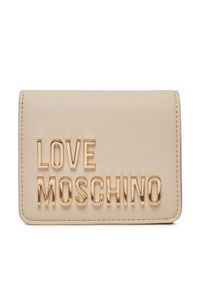 Love Moschino - LOVE MOSCHINO Mały Portfel Damski JC5612PP1IKD0110 Beżowy. Kolor: beżowy. Materiał: skóra