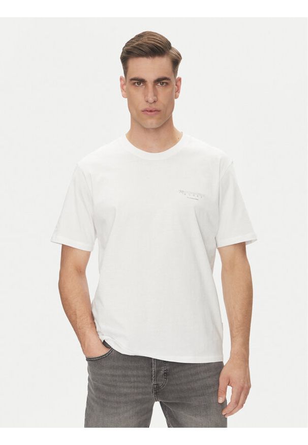Jack & Jones - Jack&Jones T-Shirt Almeria 12276785 Biały Relaxed Fit. Kolor: biały. Materiał: bawełna