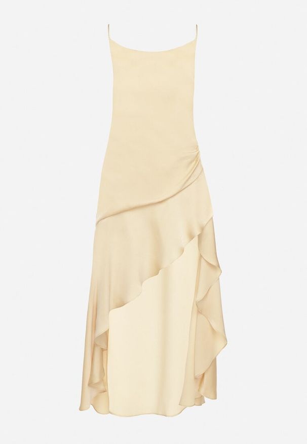 Born2be - Żółta Asymetryczna Sukienka Vices z Odkrytymi Plecami i Gorsetowym Wiązaniem Natifalia. Typ kołnierza: dekolt gorset. Kolor: żółty. Typ sukienki: asymetryczne, gorsetowe. Styl: elegancki