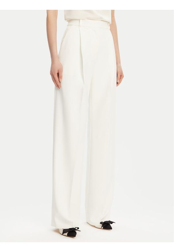 Elisabetta Franchi Spodnie materiałowe PA-081-51E2-V360 Biały Regular Fit. Kolor: biały. Materiał: syntetyk