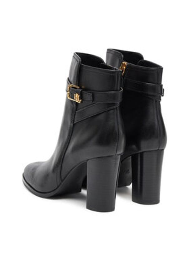 Lauren Ralph Lauren - LAUREN RALPH LAUREN Botki 802974474001 Czarny. Kolor: czarny. Materiał: skóra