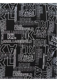 Karl Lagerfeld - KARL LAGERFELD Bluza 705060 541900 Czarny Regular Fit. Typ kołnierza: dekolt w karo. Kolor: czarny. Materiał: bawełna