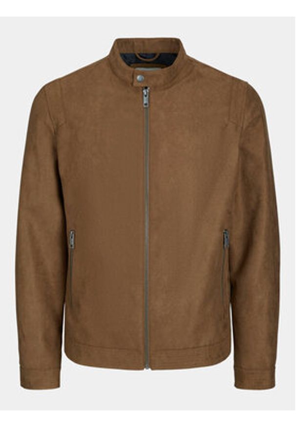 Jack & Jones - Jack&Jones Kurtka z imitacji skóry Rocky 12223141 Brązowy Regular Fit. Kolor: brązowy. Materiał: skóra
