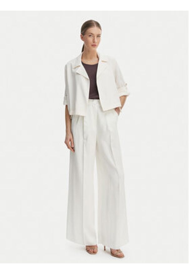 Marella Koszula Palchi 2613041015 Écru Regular Fit. Kolor: kremowy. Materiał: wiskoza