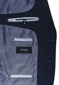 Granatowy Garnitur na Studniówkę lub Wesele - Taliowany - Casino. Kolor: niebieski. Materiał: poliester, wiskoza #8