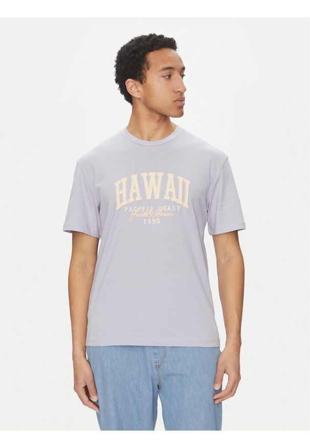 Jack & Jones T-Shirt Detroit 12268441 Fioletowy Relaxed Fit. Kolor: fioletowy. Materiał: bawełna