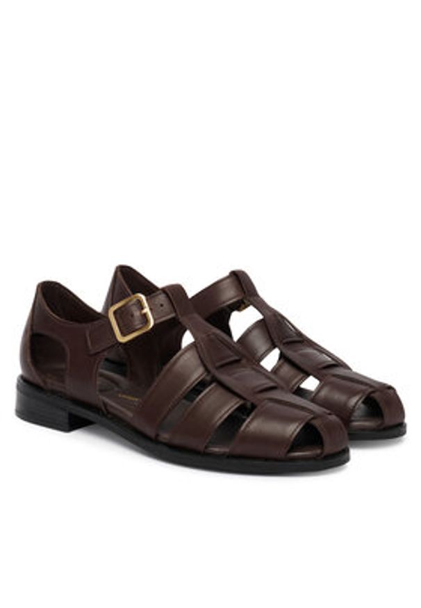 Clarks Sandały Hana Sun 26185911 Brązowy. Kolor: brązowy. Materiał: skóra