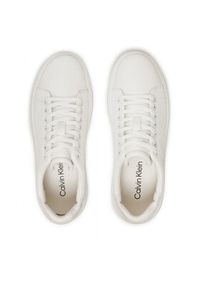 Calvin Klein Sneakersy Cupsole Lace Up Mono HW0HW02445 Biały. Kolor: biały. Materiał: skóra #3