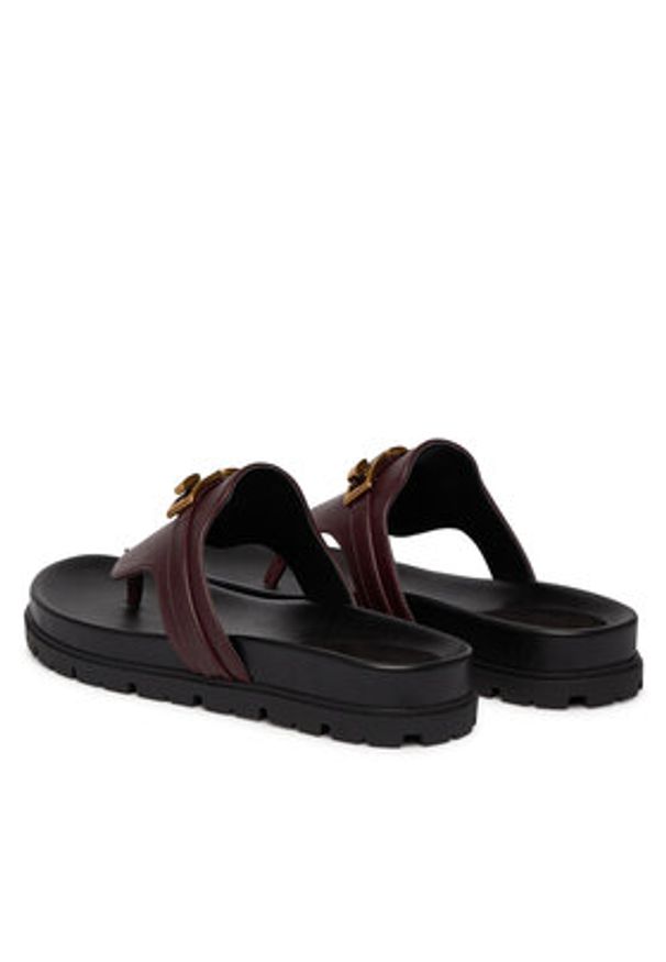 Guess Japonki FLJFRR LEA03 Bordowy. Kolor: czerwony. Materiał: skóra