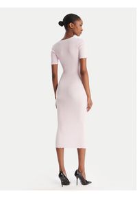Elisabetta Franchi Sukienka dzianinowa AM-53S-51E2 Różowy Slim Fit. Kolor: różowy. Materiał: wiskoza #9