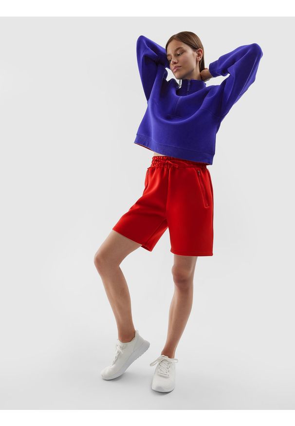 4f - 4F Spodenki dresowe uniseks M. Okazja: na co dzień. Kolor: czerwony. Materiał: dresówka. Styl: casual