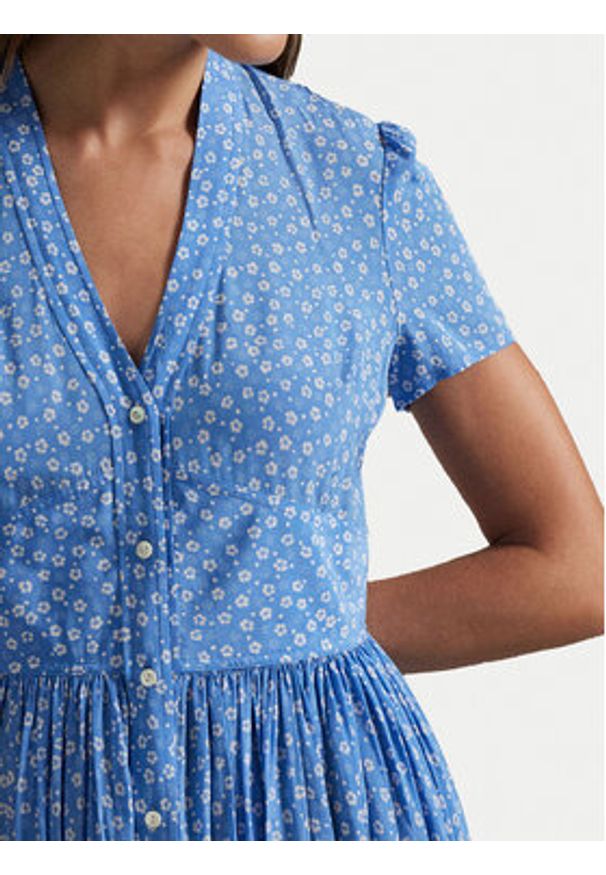 Polo Ralph Lauren Sukienka letnia 211969150001 Niebieski Regular Fit. Typ kołnierza: polo. Kolor: niebieski. Materiał: wiskoza. Sezon: lato