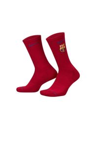 Nike - Skarpety Unisex Dla Dorosłych FC Barcelona (zestaw 3 Sztuk). Kolor: czerwony, biały, wielokolorowy, czarny. Sport: turystyka piesza