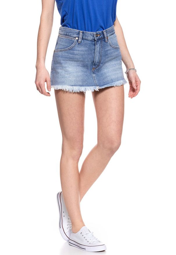Wrangler - WRANGLER RETRO DAMSKA SPÓDNICA JEANSOWA CROP SKIRT FIJI W216GF127 112127761. Materiał: jeans. Styl: retro