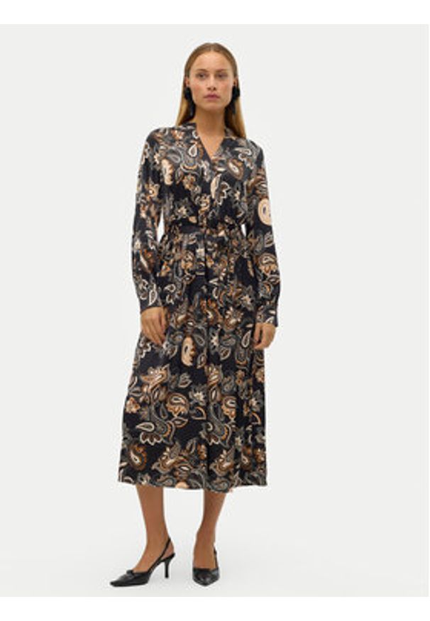 Vero Moda Sukienka koszulowa Thora 10320742 Czarny Regular Fit. Kolor: czarny. Materiał: syntetyk. Typ sukienki: koszulowe