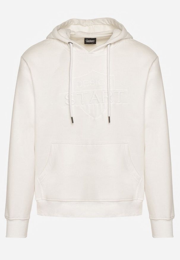 Born2be - Biała Bluza z Bawełną Kapturem i Sznurkami Amatusa. Okazja: do domu, na co dzień. Typ kołnierza: kaptur. Kolor: biały. Materiał: bawełna. Styl: casual, klasyczny