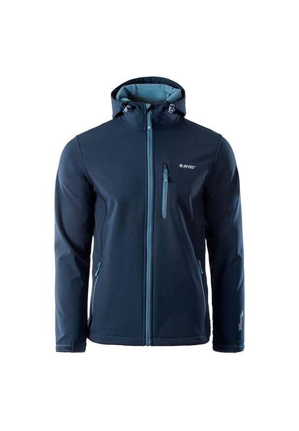 Hi-tec - Kurtka Softshell Męska Caen. Kolor: niebieski. Materiał: softshell. Sport: turystyka piesza