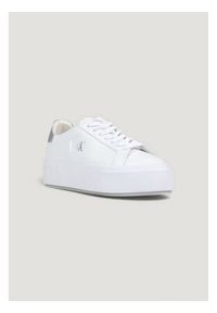 Calvin Klein Sneakersy Flatform Lace Up Lth Met YW0YW01929 Biały. Kolor: biały. Materiał: skóra #4