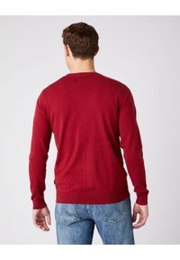Wrangler - WRANGLER CREW KNIT MĘSKI SWETER KLASYCZNY BIKING RED W8A02PX2G 112141656. Materiał: denim. Styl: klasyczny #3