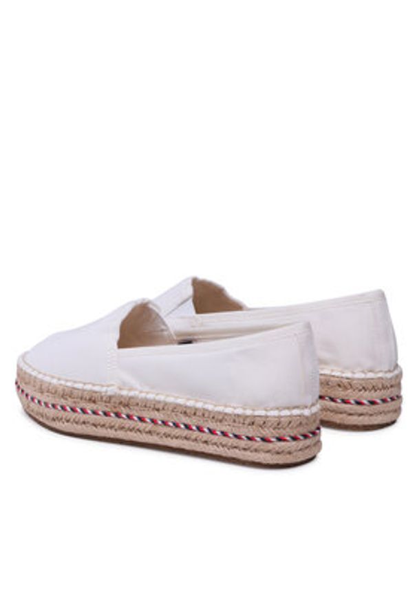 TOMMY HILFIGER - Tommy Hilfiger Espadryle Embroidered Flatform FW0FW07014 Écru. Materiał: materiał