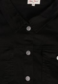 Renee - Czarna Jeansowa Kurtka z Bawełny Perilopei. Okazja: na co dzień. Kolekcja: plus size. Kolor: czarny. Materiał: bawełna, jeans. Styl: casual #2