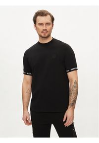 Karl Lagerfeld - KARL LAGERFELD T-Shirt 755023 542221 Czarny Regular Fit. Typ kołnierza: dekolt w karo. Kolor: czarny. Materiał: bawełna #1