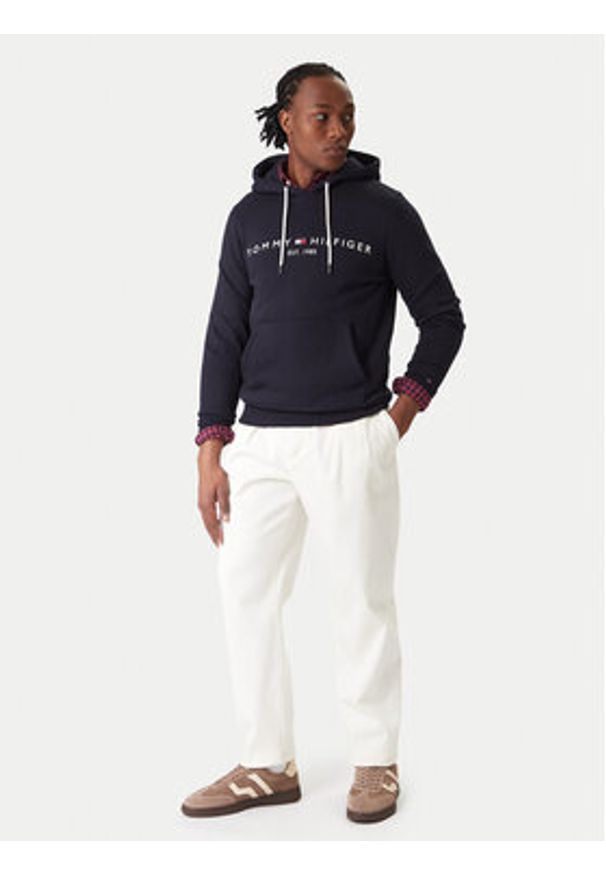 TOMMY HILFIGER - Tommy Hilfiger Bluza Core Logo MW0MW10752 Granatowy Regular Fit. Kolor: niebieski. Materiał: bawełna, syntetyk
