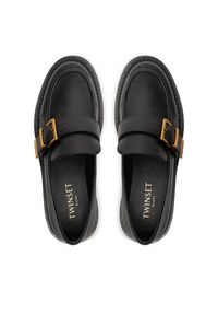 TwinSet - TWINSET Loafersy Mocassino 242TCP044 Czarny. Kolor: czarny. Materiał: skóra #5