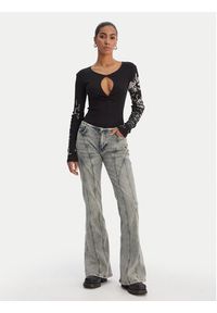 Desigual Bluzka 26SWTK18 Czarny Slim Fit. Kolor: czarny. Materiał: bawełna #5