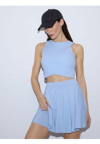 Reserved - Gładkie spódnico-szorty - jasnoniebieski. Kolor: niebieski. Materiał: tkanina. Wzór: gładki #1
