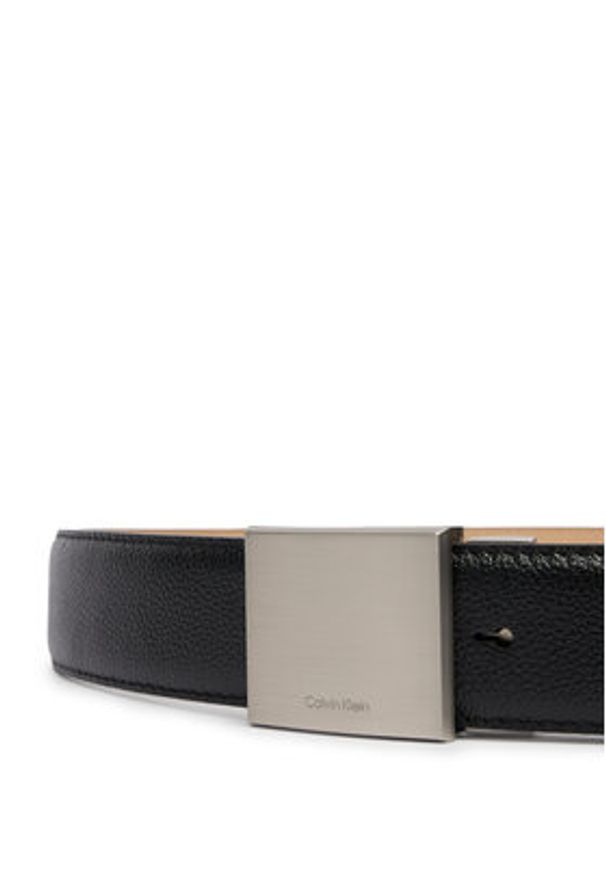 Calvin Klein Pasek Dress Plaque Pebble 35Mm Adj LV04D7080G Czarny. Kolor: czarny. Materiał: skóra