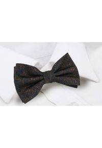 Mucha Męska z Poszetką - Chattier - Ciemny Brąz, Granatowe Akcenty. Kolor: wielokolorowy, brązowy, beżowy. Styl: elegancki, sportowy #2