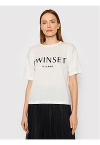 TwinSet - TWINSET T-Shirt 221TP3480 Biały Regular Fit. Kolor: biały. Materiał: bawełna