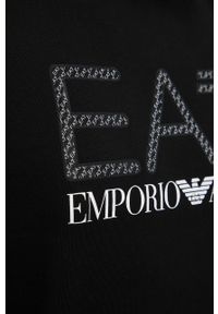 EA7 Emporio Armani bluza męska kolor czarny z nadrukiem. Okazja: na co dzień. Kolor: czarny. Materiał: tkanina, dzianina. Długość rękawa: raglanowy rękaw. Wzór: nadruk. Styl: casual #5