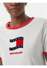 Tommy Jeans T-Shirt Wavy Flag Contrast Ringer DW0DW22306 Biały Regular Fit. Kolor: biały. Materiał: bawełna #4