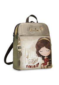 Szary Damski Plecak Anekke Z Laleczką. Kolor: szary. Styl: casual #5