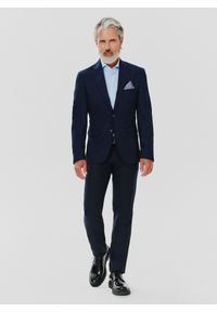 Pako Lorente - PAKO LORENTE – Klasyczna marynarka męska w kolorze granatowym. Kolor: czarny, niebieski. Materiał: wiskoza, poliester, elastan, jeans. Wzór: gładki. Styl: klasyczny