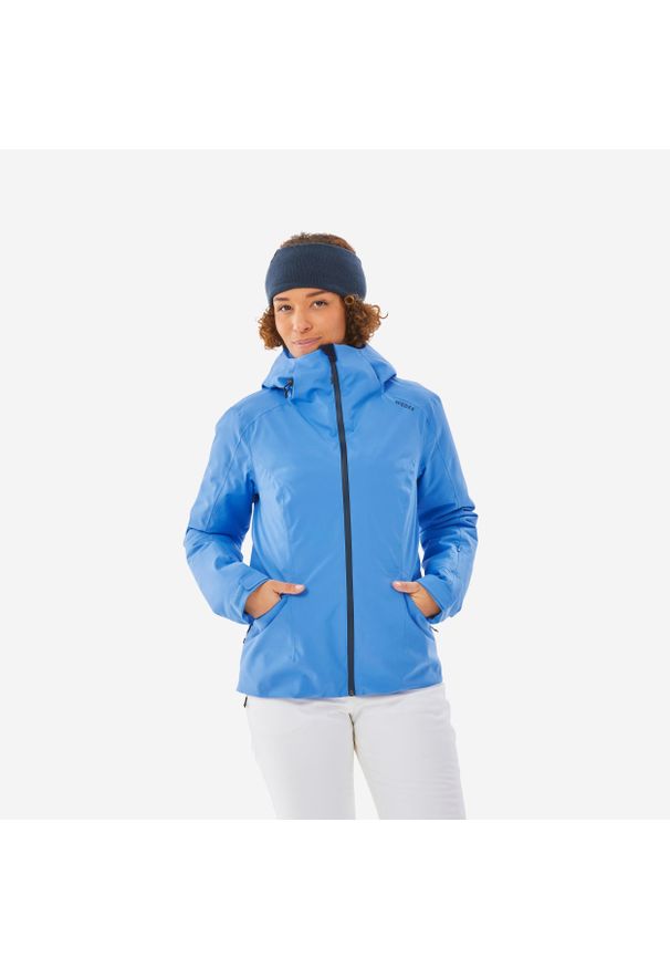 WEDZE - Kurtka narciarska damska Wedze 500. Kolor: niebieski. Materiał: tkanina, włókno, materiał, syntetyk. Sport: narciarstwo