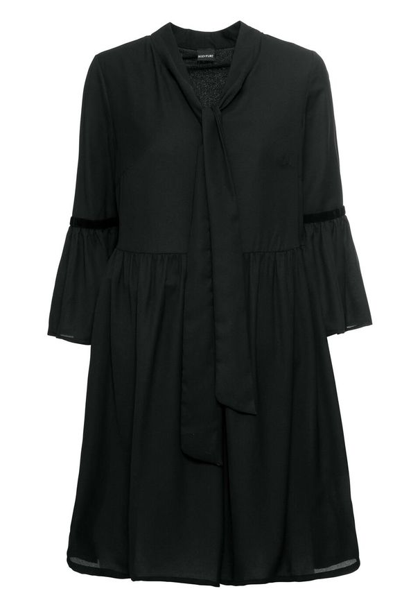 Sukienka bonprix czarny. Kolor: czarny. Materiał: materiał, bawełna, poliester