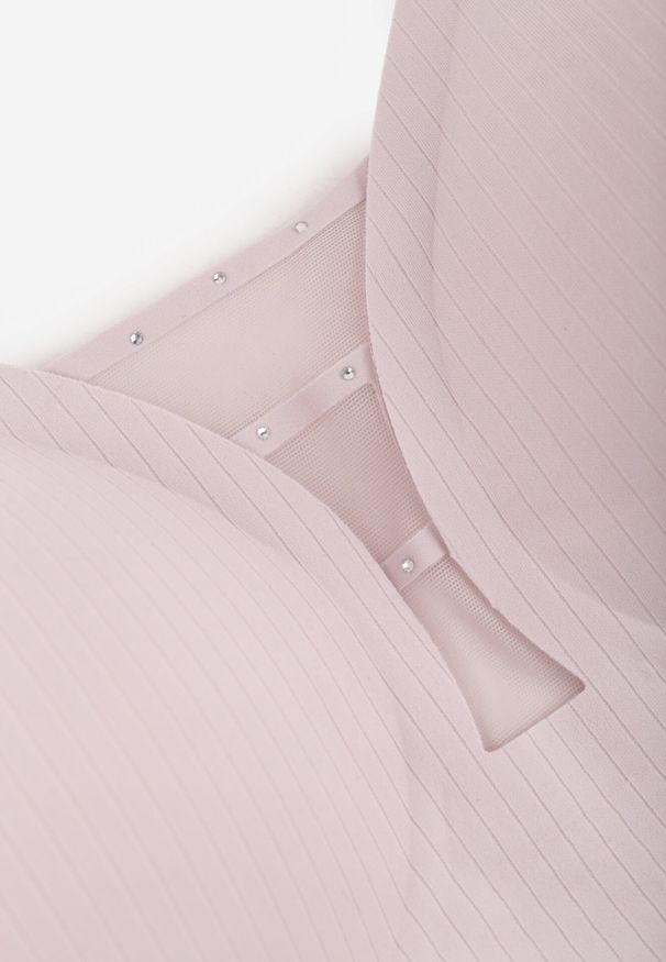 Born2be - Jasnofioletowy Biustonosz z Prążkowanego Materiału Ezimere. Kolor: fioletowy. Materiał: prążkowany, materiał. Rodzaj stanika: wyciągane miseczki. Wzór: gładki