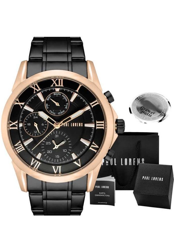 Zegarek męski Paul Lorens NEXTON-1A4 Z GRAWEREM