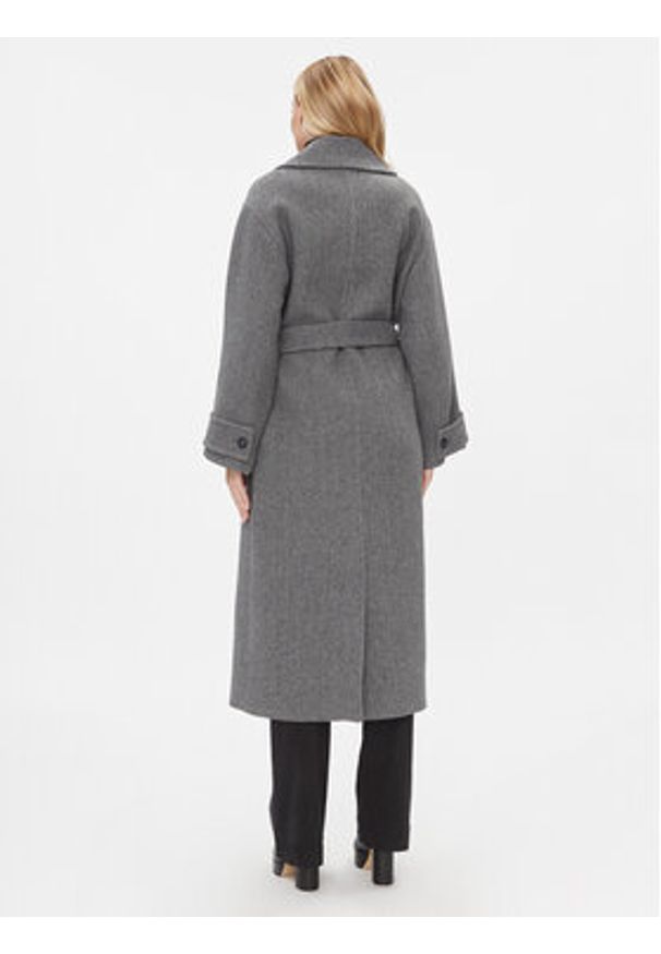 IVY & OAK - IVY OAK Płaszcz wełniany Claudia IO1123F1115 Szary Loose Fit. Kolor: szary. Materiał: syntetyk, wełna