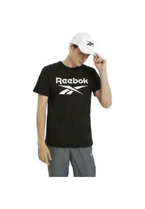 Koszulka z krótkim rękawem Męska Reebok 100070405 XL. Kolor: czarny. Długość rękawa: krótki rękaw. Długość: krótkie. Sport: bieganie