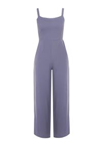 Born2be - Niebieski Kombinezon Damyle. Kolor: niebieski. Materiał: tkanina. Długość rękawa: na ramiączkach. Długość: długie. Wzór: jednolity, gładki #7