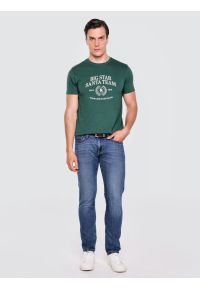 Big-Star - Koszulka męska z nadrukiem zielona Marr 304. Okazja: na co dzień. Kolor: zielony. Materiał: dzianina, bawełna. Wzór: nadruk. Sezon: zima. Styl: wizytowy, casual, klasyczny #4