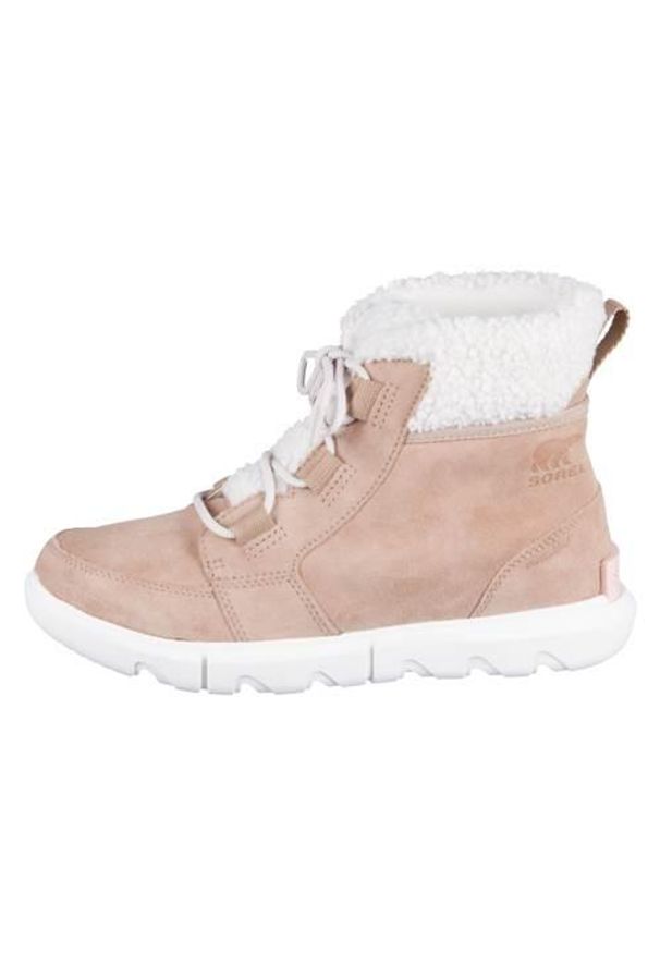 sorel - Buty do chodzenia damskie Sorel Explorer II. Wysokość cholewki: za kostkę. Zapięcie: sznurówki. Kolor: beżowy. Materiał: materiał, syntetyk. Szerokość cholewki: normalna. Sport: turystyka piesza